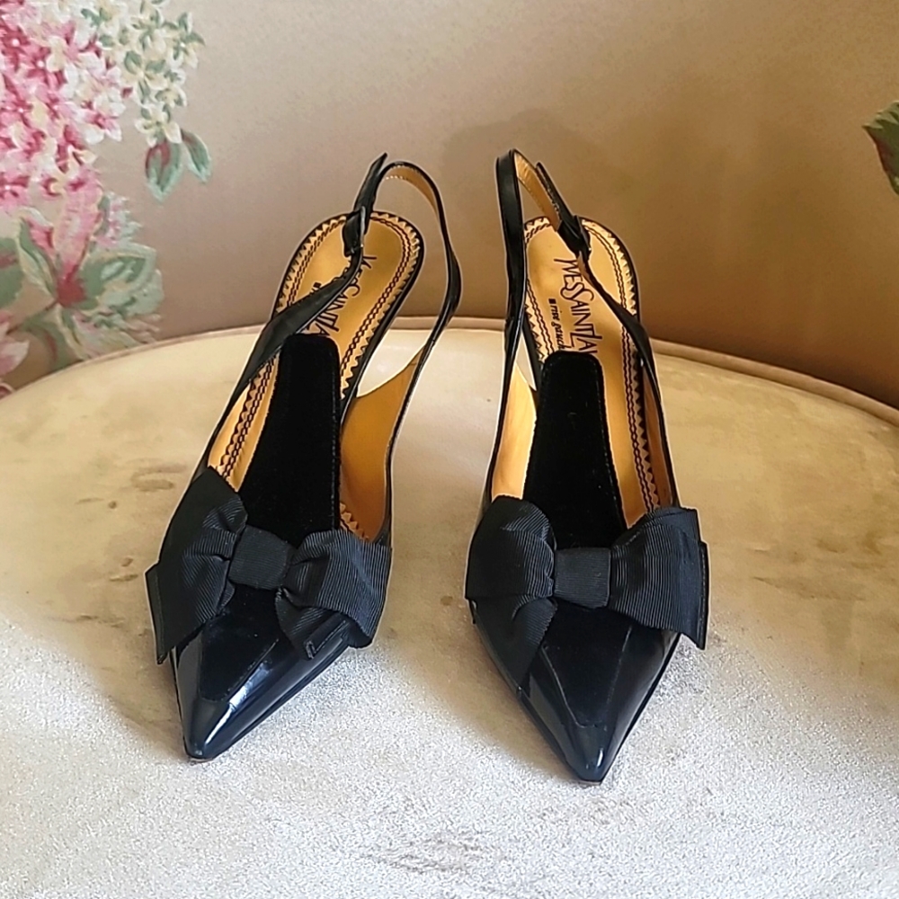 Yves Saint Laurent Black Slingback Heels